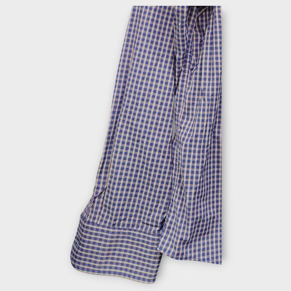 Mens UNTUCKit Stretchy Blue Plaid Long Sleeve Button Up Size Large - Picture 5 of 5